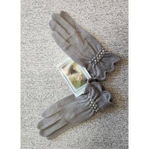 Grey cashmere blend gloves